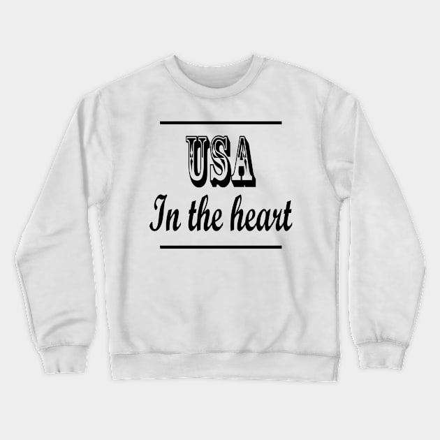 USA in the heart Crewneck Sweatshirt by Mii4